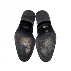 Gucci Black Leather Horsebit Loafers Size 44