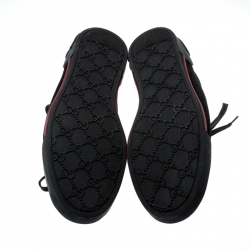 Gucci Black Suede Boulevard Script Logo Lace Up Sneakers Size 42