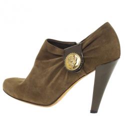 مملوكة مسبقًا Gucci Brown Suede Hysteria Ankle Booties Size 38.5