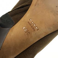 مملوكة مسبقًا Gucci Brown Suede Hysteria Ankle Booties Size 38.5