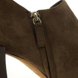 مملوكة مسبقًا Gucci Brown Suede Hysteria Ankle Booties Size 38.5