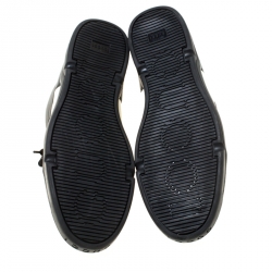Gucci Black/White GG Interlocking Leather Lace Up High Top Sneakers Size 44.5