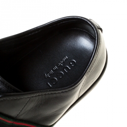 Gucci Black Leather Slip On Low Top Sneakers Size 42.5