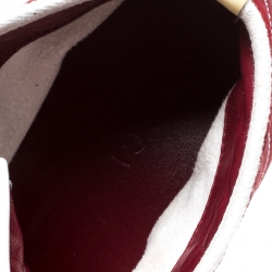 Pre Owned Gucci Red Nylon Fabric And White Leather High Top Sneakers Size 43