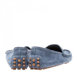 مملوكة مسبقًا Gucci Blue Suede Horsebit Loafers Size 41.5