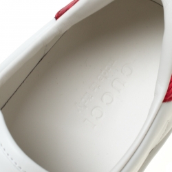 مملوكة مسبقًا Gucci White Leather Ace Embroidered Tiger Low Top Sneakers Size 42