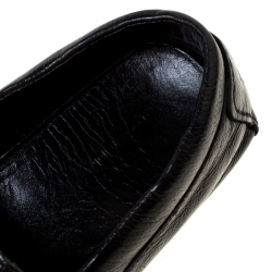 Pre Owned Gucci Black Leather Slip On Loafers Size 41
