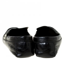 Pre Owned Gucci Black Leather Slip On Loafers Size 41