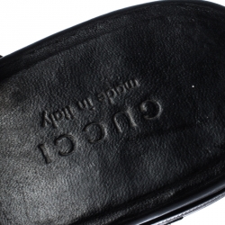 Pre Owned  حذاء ميولز غوتشي برينستاون بحزام خلفي هورسبيت جلد أسود مقاس 45