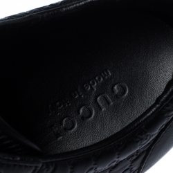 Gucci Black Microguccissima Leather Web Low Top Sneakers Size 43.5