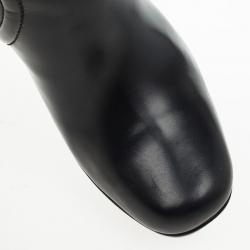 Gucci Black Leather Knee Length Boots Size 38
