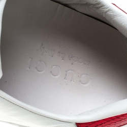 مملوكة مسبقًا Gucci White Leather Ace Watersnake Lace Up Sneakers Size 41