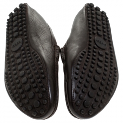 Gucci Brown Leather Penny Slip On Loafers Size 44.5 