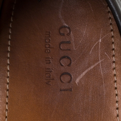 Gucci Brown Leather Penny Slip On Loafers Size 44.5 