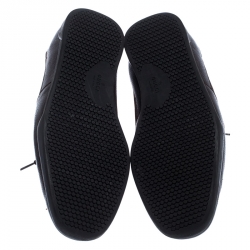 Pre Owned حذاء رياضي غوتشي بحافة منخفضة سويدي وجلد برباط بني داكن مقاس 44