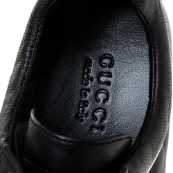 Gucci Black Leather Ace Sneakers Size 41