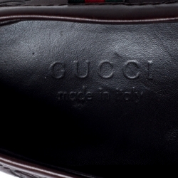 Pre Owned Gucci Dark Brown Guccissima Leather GG Loafers Size 41.5