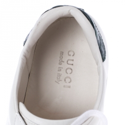 Gucci White Leather Ace Low Top Sneakers Size 44