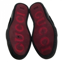 مملوكة مسبقًا Gucci Black Suede And PVC Interlocking G Logo Low Top Sneakers Size 46