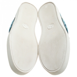 Gucci Multicolor GG Supreme Blooms Printed Canvas Slip On Sneakers Size 42