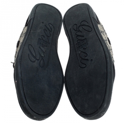 Pre Owned  حذاء رياضي غوتشي جلد وكانفاس سوبريم GG بني / بيج مقاس 42.5