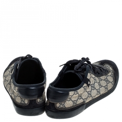 Pre Owned  حذاء رياضي غوتشي جلد وكانفاس سوبريم GG بني / بيج مقاس 42.5