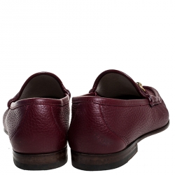 Gucci Burgundy Leather 1953 Horsebit Loafers Size 40