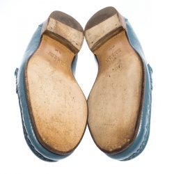 Gucci Blue Patent Leather 1953 Horsebit Loafers Size 40.5