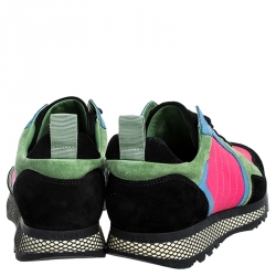 Gucci Multicolor Canvas, Suede And Leather Icaro Sneakers Size 40