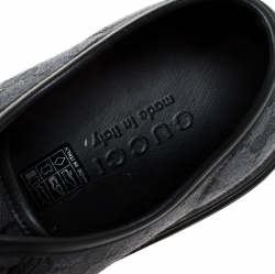 Gucci Black/Navy Blue Leather And GG Canvas Low Top Sneakers Size 43