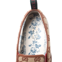 Gucci Beige/Brown GG Canvas MLB Ny Yankees Slip On Sneakers Size 43