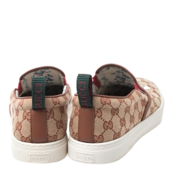 Gucci Beige/Brown GG Canvas MLB Ny Yankees Slip On Sneakers Size 43