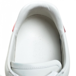 Gucci White Leather, Python Trim And Web Detail Lion Patch Ace Low Top Sneakers Size 43