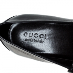 Gucci Black Leather Horsebit Loafers Size 43.5