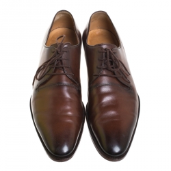 Gucci Brown Leather Lace Up Derby Size 42.5