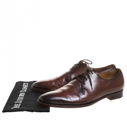 Gucci Brown Leather Lace Up Derby Size 42.5
