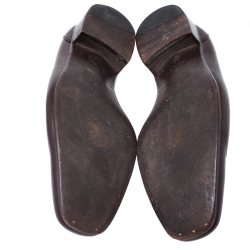 Gucci Dark Brown Leather Loafers Size 42.5