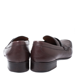 Gucci Dark Brown Leather Loafers Size 42.5