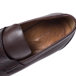Gucci Dark Brown Leather Loafers Size 42.5