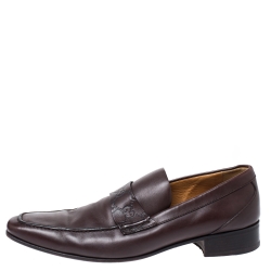 Gucci Dark Brown Leather Loafers Size 42.5