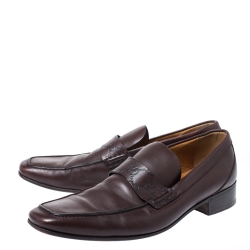 Gucci Dark Brown Leather Loafers Size 42.5