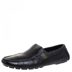 Gucci Black Leather Slip On Loafer Size 42