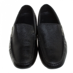 Gucci Black Leather Slip On Loafer Size 42