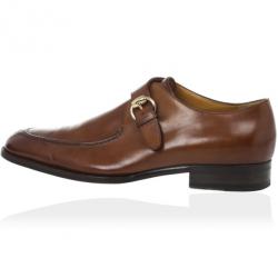 Gucci Tan Leather Monk Strap Derby Size 41