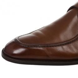 Gucci Tan Leather Monk Strap Derby Size 41