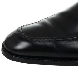 Pre Owned Gucci Black Leather Monk Strap Loafers Size 41