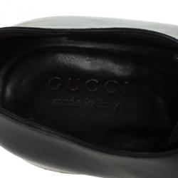 Pre Owned Gucci Black Leather Monk Strap Loafers Size 41