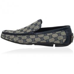 Pre Owned Gucci Navy Guccissima Loafers Size 41.5 