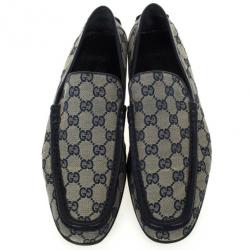 Pre Owned Gucci Navy Guccissima Loafers Size 41.5 