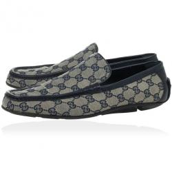 Pre Owned Gucci Navy Guccissima Loafers Size 41.5 